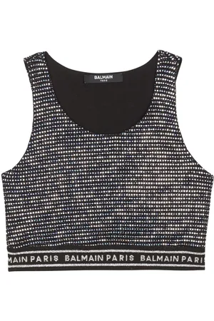 Balmain Logo-print sleeveless top