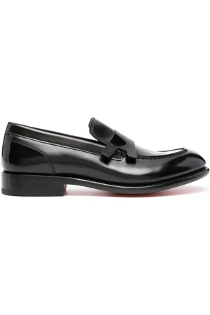 santoni Moca leather penny loafers