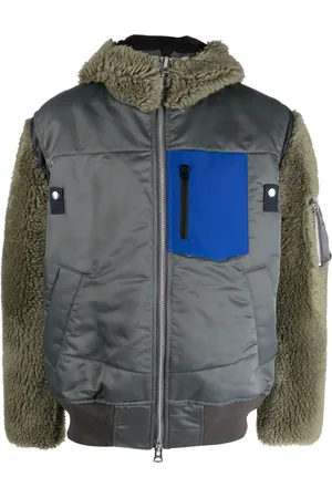 SACAI Colour-block zip-up hooded jacket