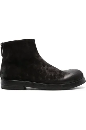 MARSÈLL Round-toe leather ankle boots