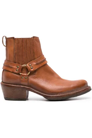 Moma Chain-link detailing calf leather boots