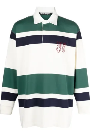 Palm Angels Striped cotton polo shirt