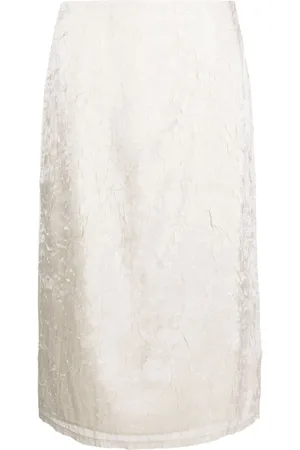 Filippa K Crushed-velvet midi skirt