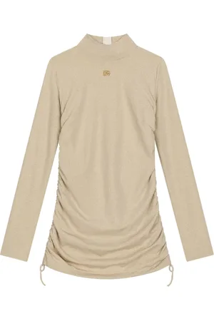 Dolce & Gabbana Logo-plaque ruched dress