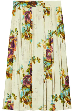 Tory Burch Floral-patterned pleated skirt