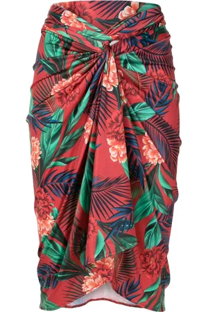 Lygia & Nanny Orixá botanical-print wrap skirt