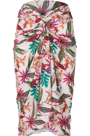Lygia & Nanny Orixá botanical-print wrap skirt