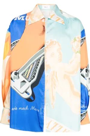 Bally Abstract-print panelled shirt