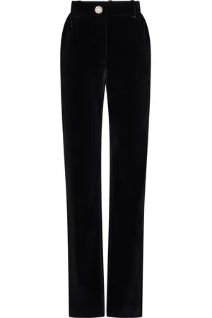 Paco rabanne High-waisted velour trousers