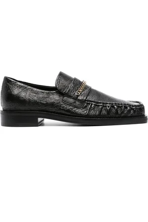 MARTINE ROSE Chain-detail leather loafers