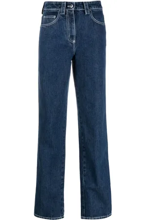 SUNNEI Contrast-stitching straight-leg jeans