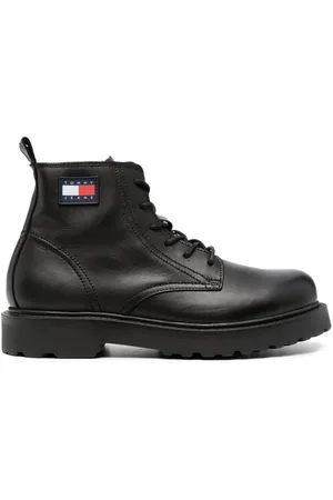 Tommy Hilfiger Logo-patch lace-up leather boots