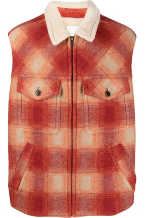 Isabel Marant Kiraneo logo-embroidered plaid-check gilet