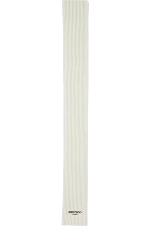 Jimmy Choo Logo-embroidered chunky-knit scarf