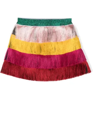 Stella McCartney Striped fringed miniskirt