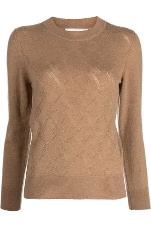 PRINGLE OF SCOTLAND Pointelle-argyle knit cashmere jumper