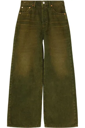 Wide Leg Jeans - Green - women - 241 products | FASHIOLA.com