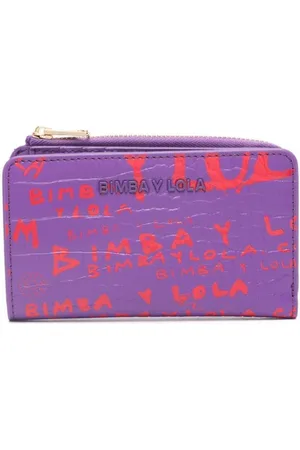 Bimba Y Lola Crocodile-effect Bi-fold Wallet in Purple