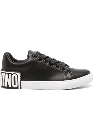 Moschino Logo-embossed leather sneakers