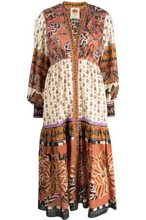 Farm Rio Ainika floral-print midi dress