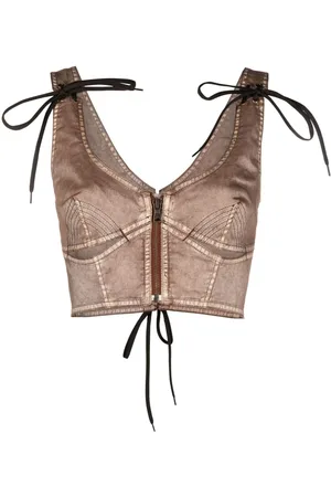 Jean Paul Gaultier Lace-up denim corset top