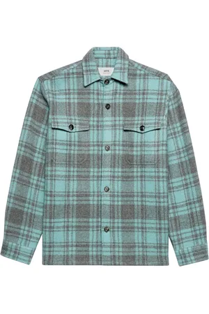 Ami Plaid wool shirt jacket