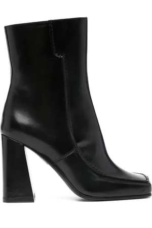 BARBARA BUI 95mm square-toe leather ankle boots