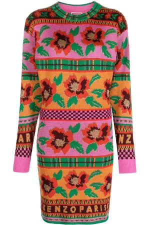 Kenzo Fair Isle-intarsia knitted dress