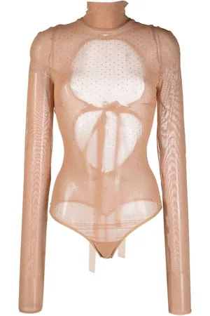 Nensi Dojaka Crystal-embellished mesh bodysuit