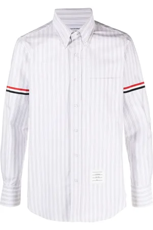 Thom Browne Grosgrain-band striped Oxford shirt