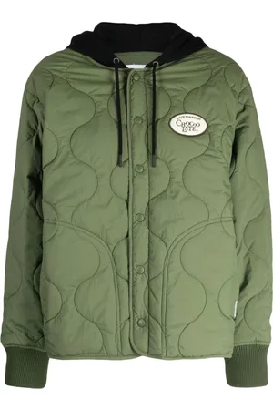 Chocoolate Logo-patch quilted hooded jacket