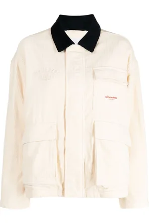 Chocoolate Logo-embroidered corduroy bomber jacket
