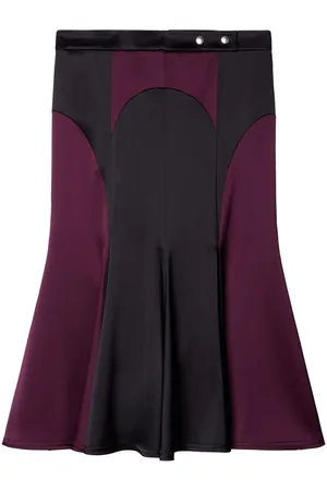 OFF-WHITE Panelled satin midi skirt