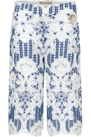 Elie saab Wide-leg guipure-lace trousers