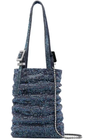 BENEDETTA BRUZZICHES Rhinestone-embellished ruched mini bag