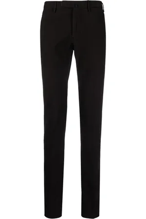 Incotex Logo-patch pressed-crease slim-cut trousers