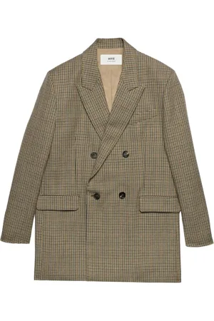 Ami Check-print double-breasted blazer