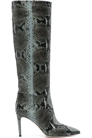 PARIS TEXAS 90mm crocodile-embossed boots