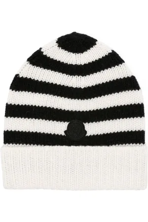 Moncler Logo-patch striped virgin wool beanie
