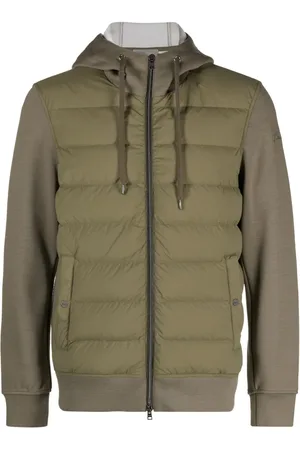 HERNO Quilted-panel hooded jacket