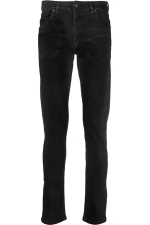 SALVATORE SANTORO Logo-patch straight-leg jeans