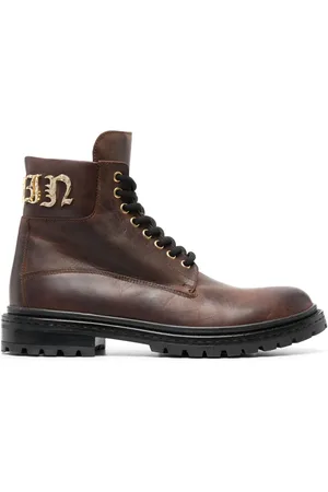 Philipp Plein Gothic Plein lace-up leather boots