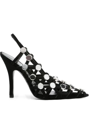 The Attico Grid 105mm rhinestone-embellished pumps