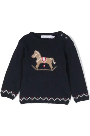 PATACHOU Horse-motif intarsia-knit jumper