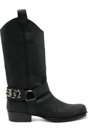 Philipp Plein Logo-lettering leather boots