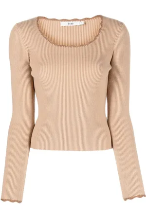 B+AB Scallop-edge ribbed-knit jumper