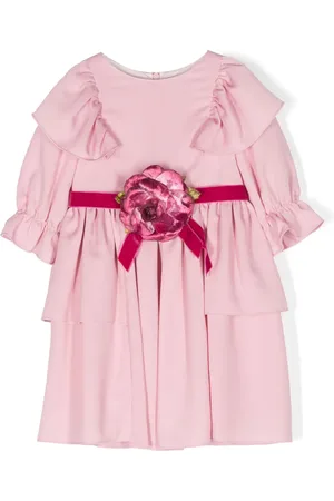 PATACHOU Floral-appliqué ruffled dress
