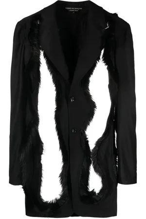 Comme des Garçons Faux fur-embellished single-breasted blazer