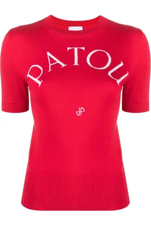 Patou Intarsia knit-logo knitted top