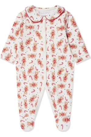 Rachel Riley Gingerbread-print cotton babygrow